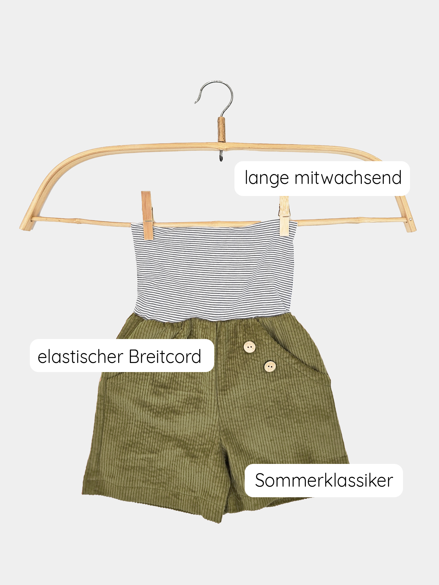Kurze Buxe Breitcord Kiwi
