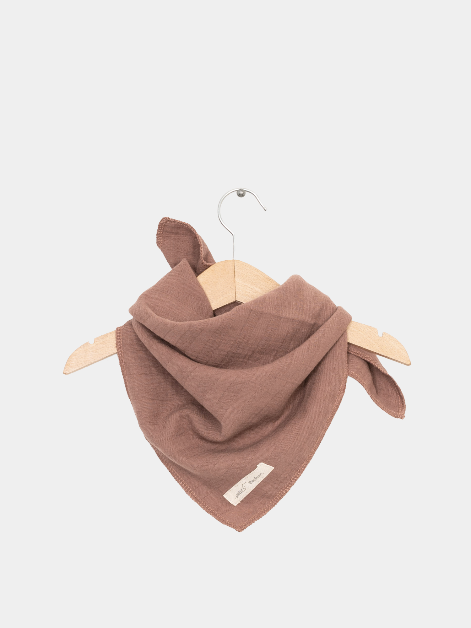 Kleines Tuch Bio-Musselin - Zimt: Handgenähtes, luftiges Musselintuch aus Bio-Baumwolle, ideal für den Alltag. Etwa 52 x 52 cm, geeignet für Kinder und Erwachsene.