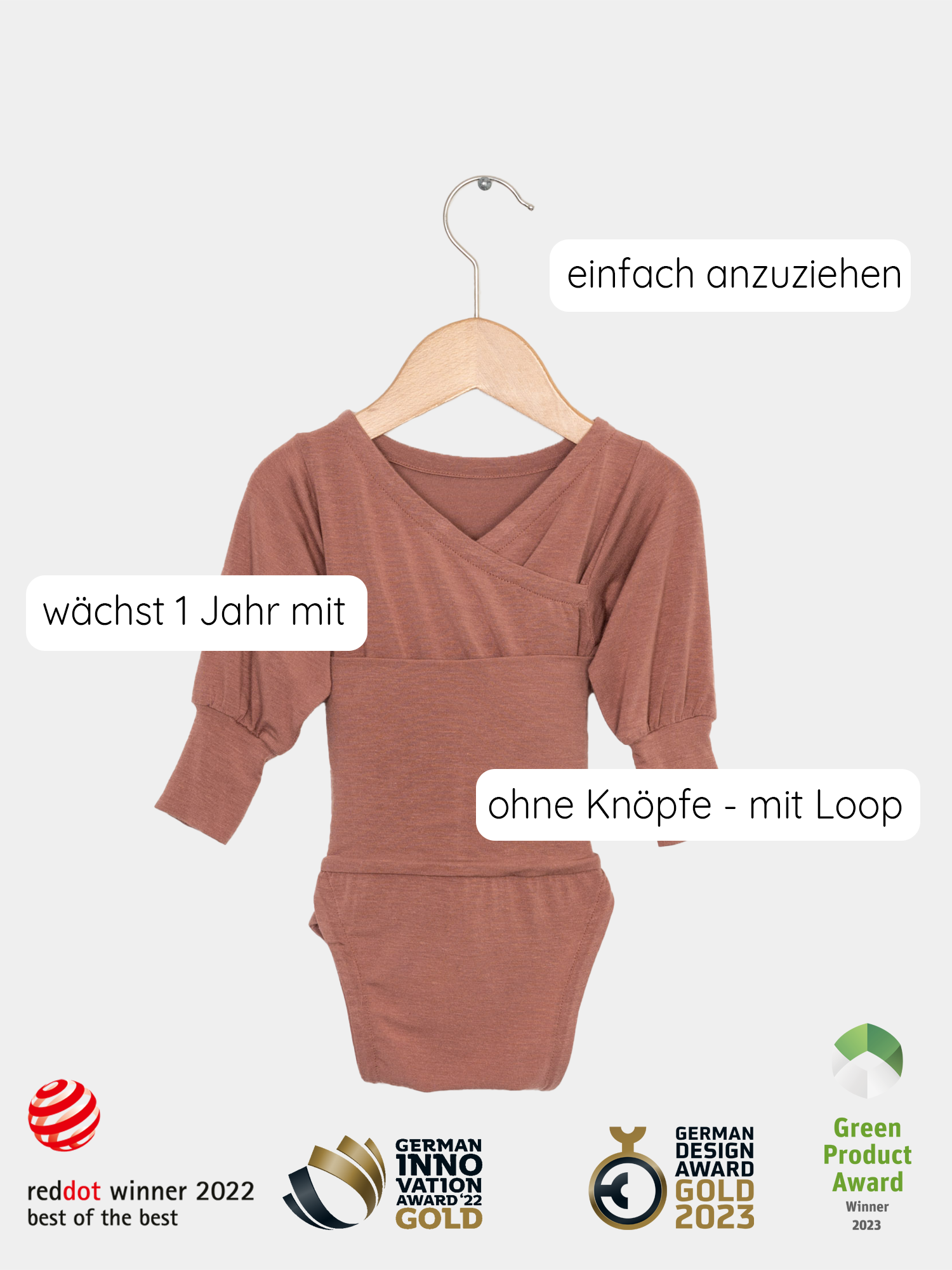 Vorteile des mitwachsenden Babybodys "Loopbody"