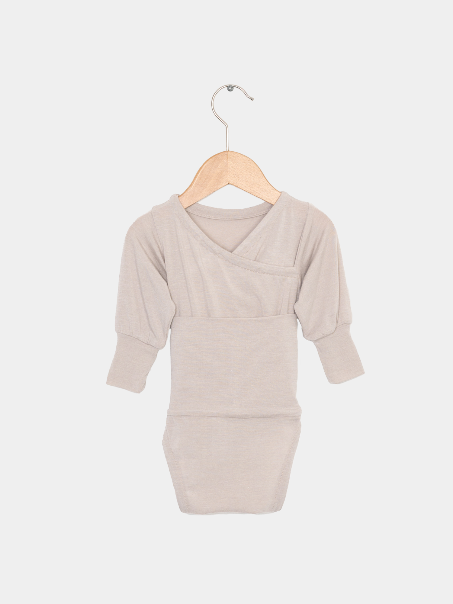 Loopbody cashmere blend - growing baby bodysuit - sand