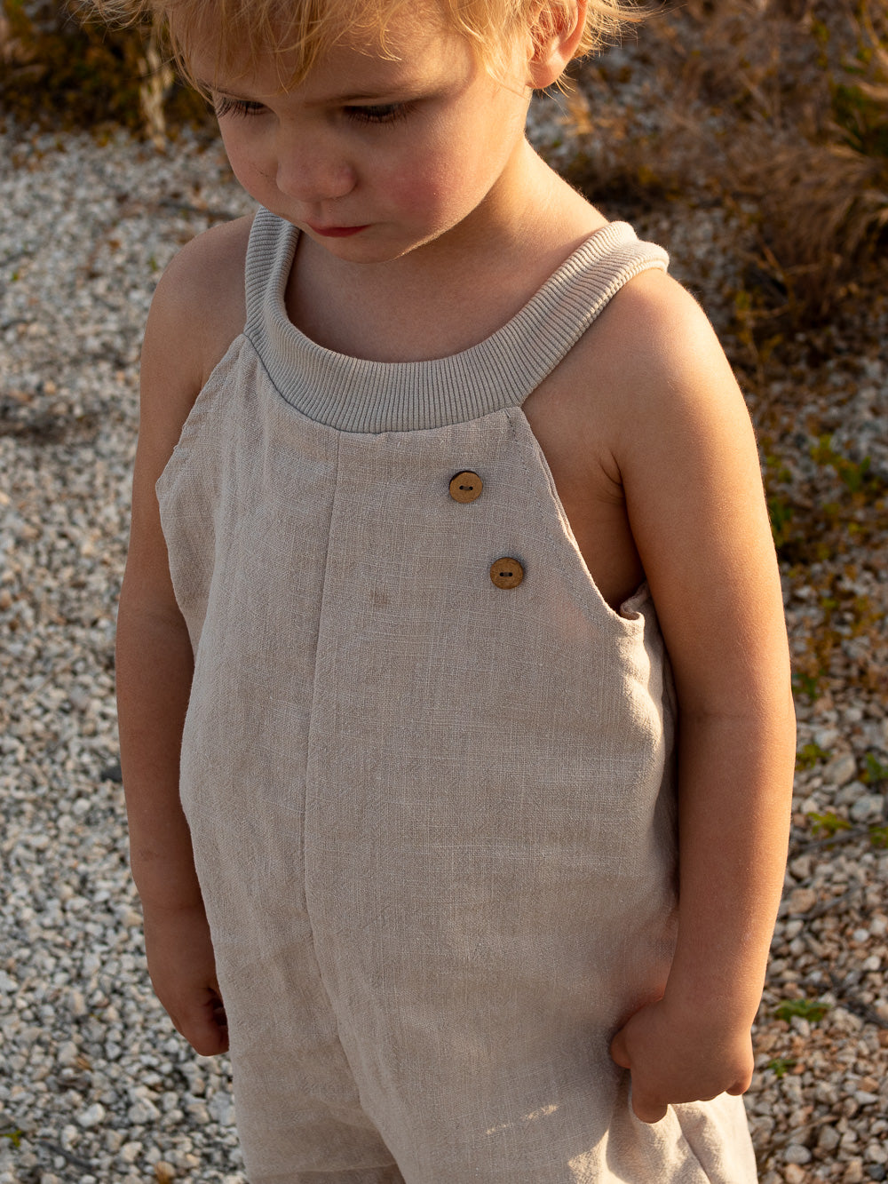 Linen dungarees - Wheat