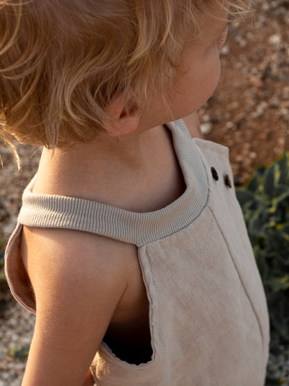 Linen dungarees - Wheat