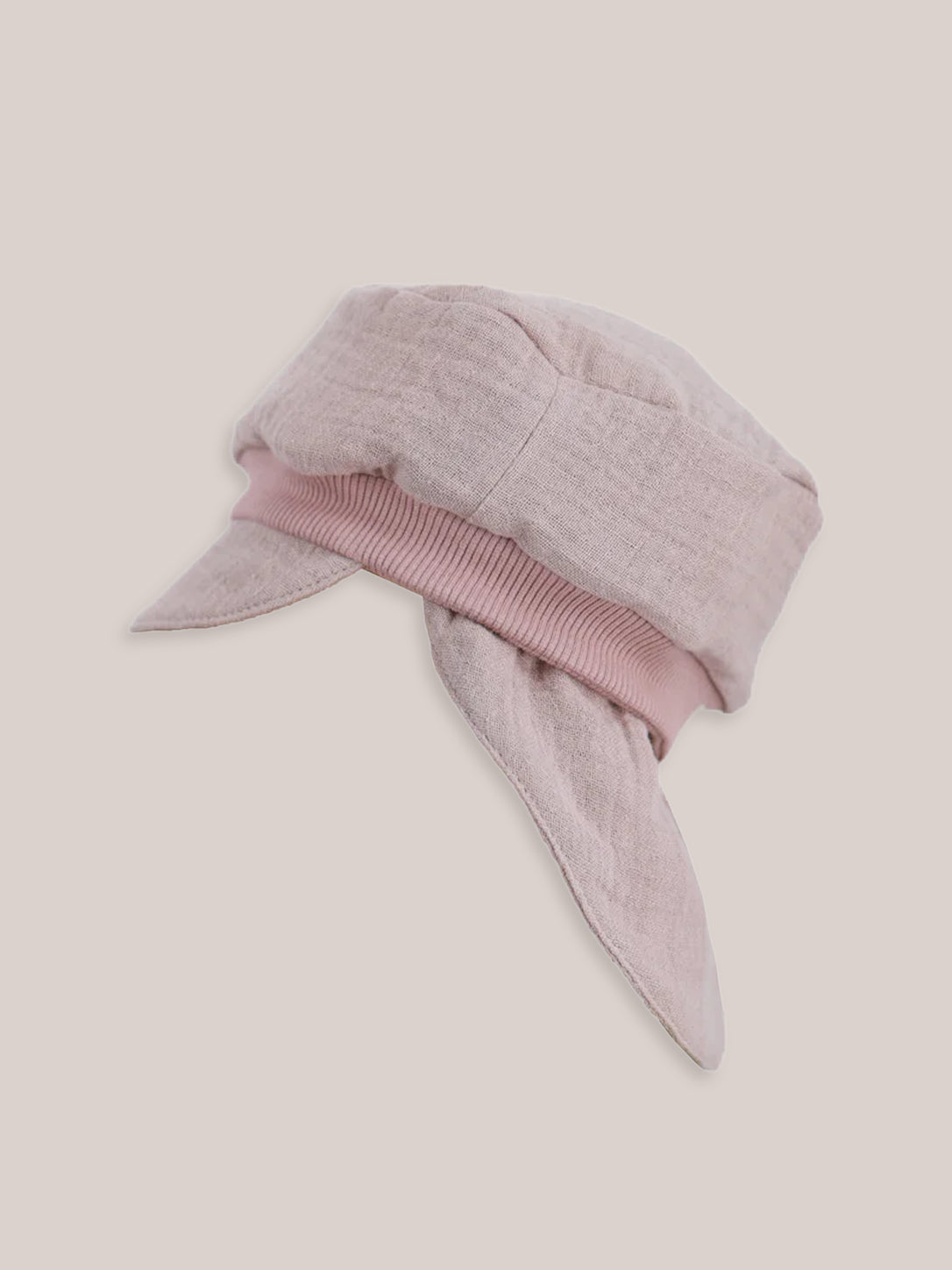 Michel cap organic muslin with neck protection - powder