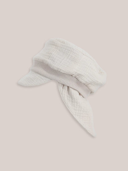 Michel cap organic muslin with neck protection - powder