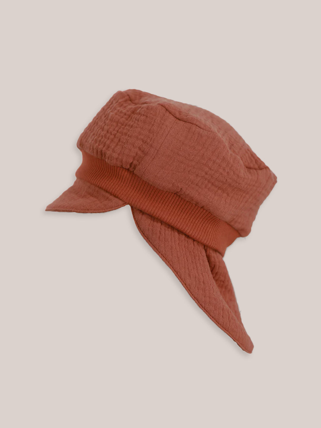 Michel cap organic muslin with neck protection - powder