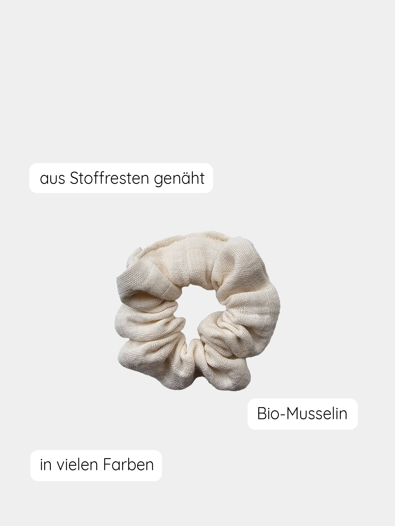 Upcycling Scrunchies Bio-Musselin-Natur