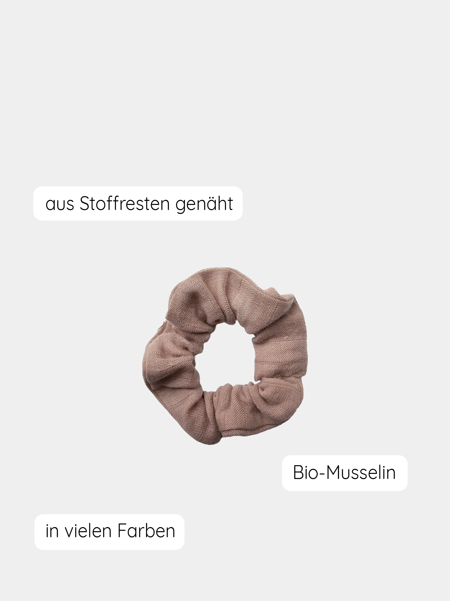 Upcycling Scrunchies Bio-Musselin-Puder