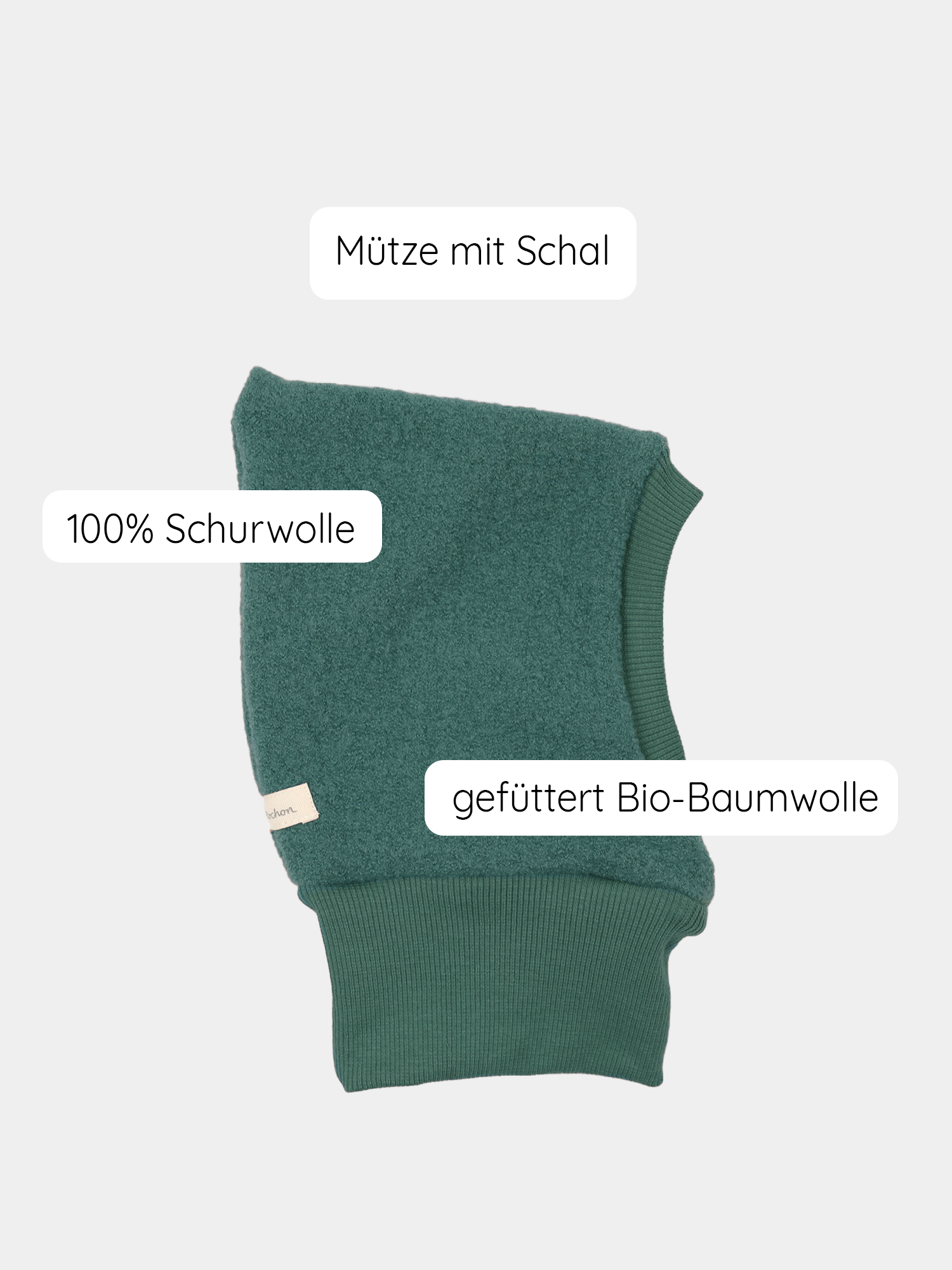 Schlupfmütze Wollwalk - Jade