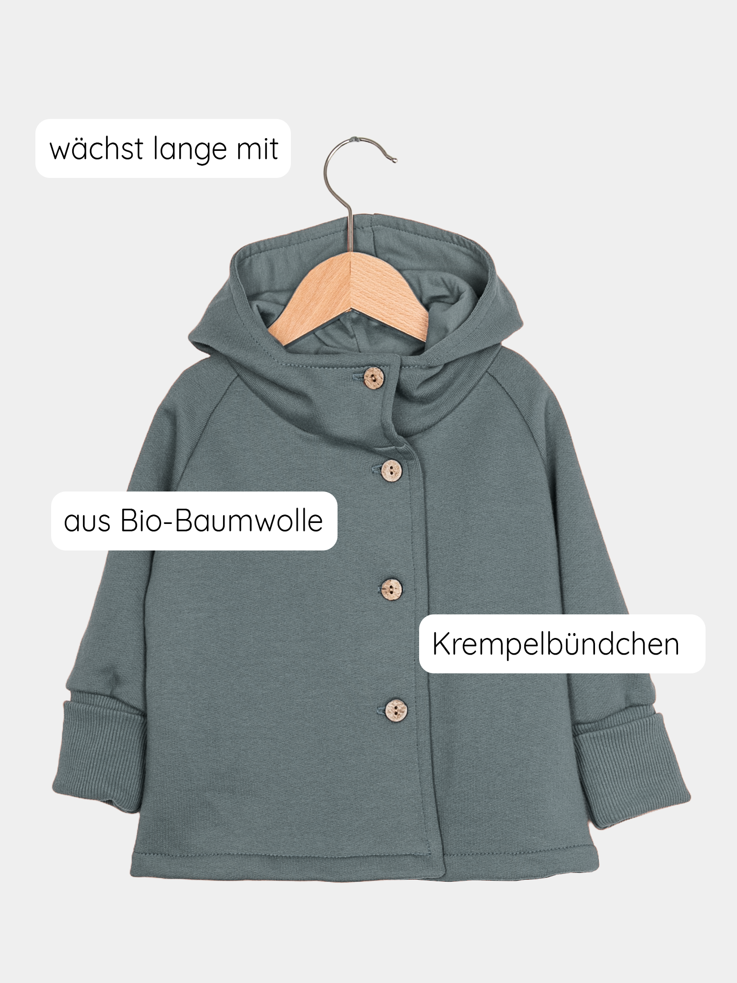 Wichtel jacket sweat made from 100% organic cotton - cinnamon