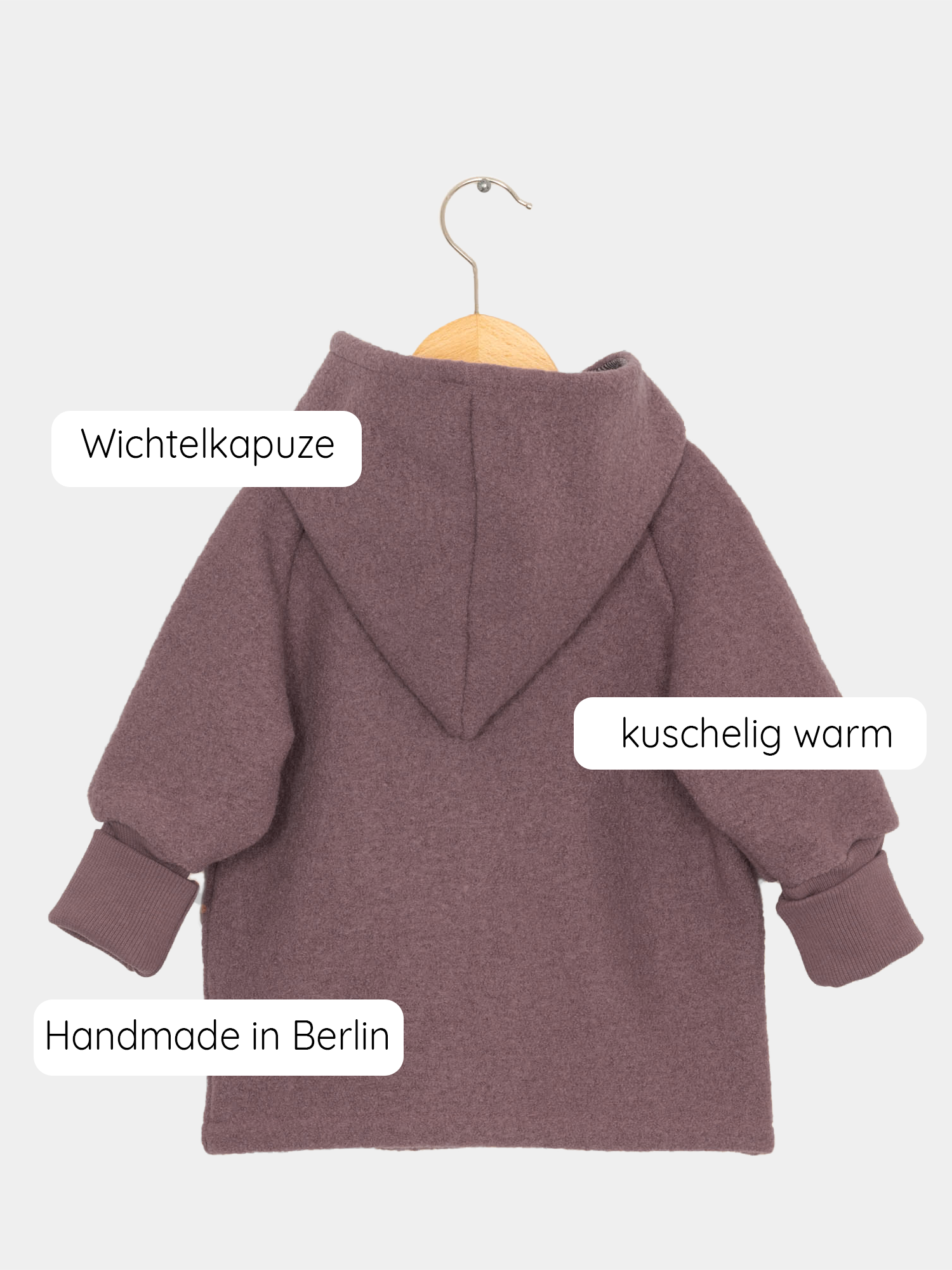 Wollwalkjacke und Winterjacke für Kinder. Handgenäht in Berlin