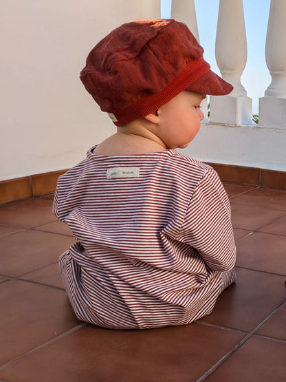 Mini overall muslin made from 100% organic cotton - cinnamon