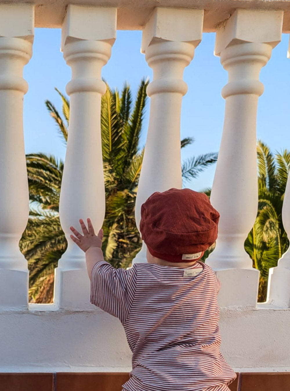 Mini overall muslin made from 100% organic cotton - cinnamon