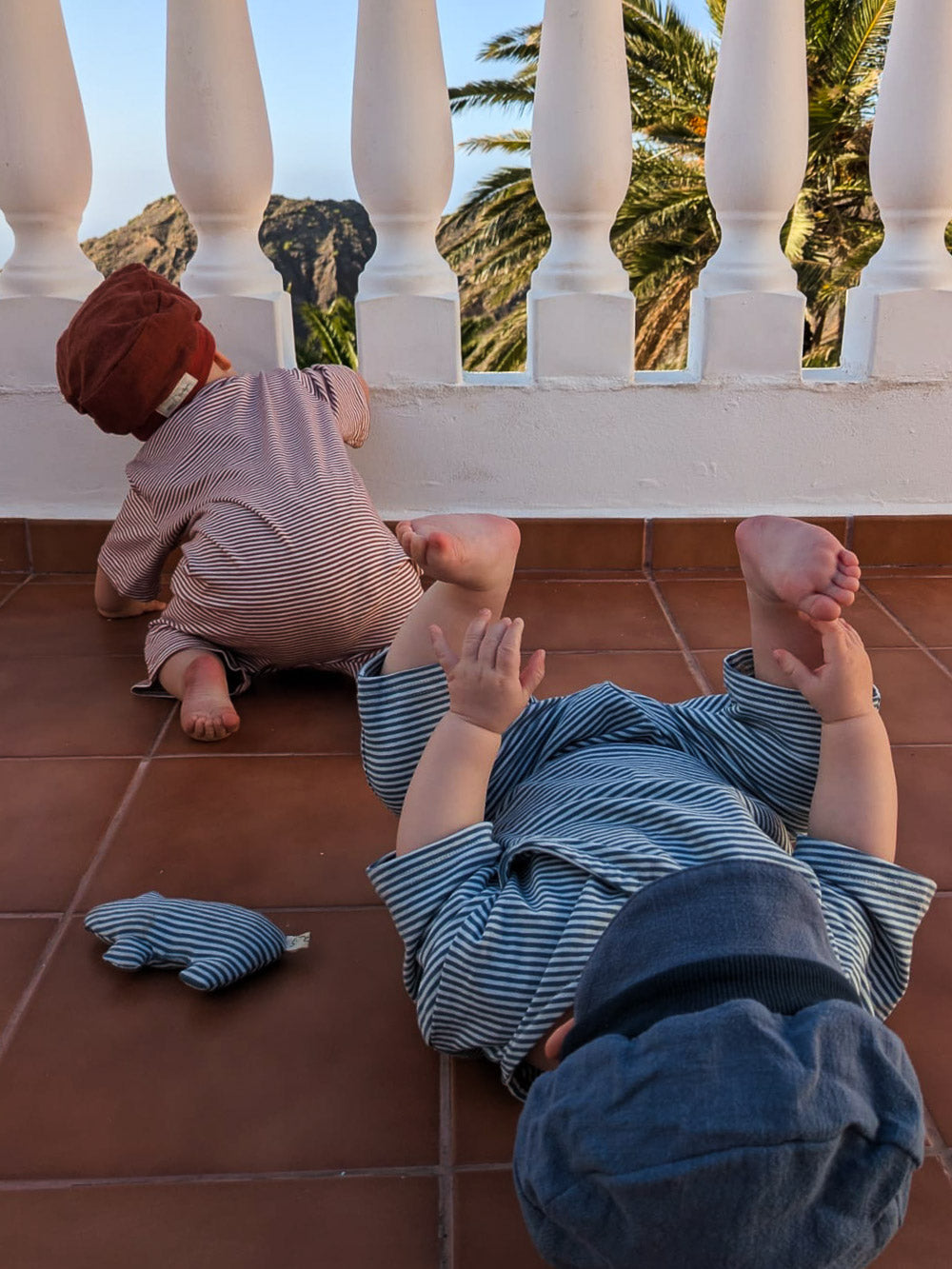 Mini overall muslin made from 100% organic cotton - cinnamon
