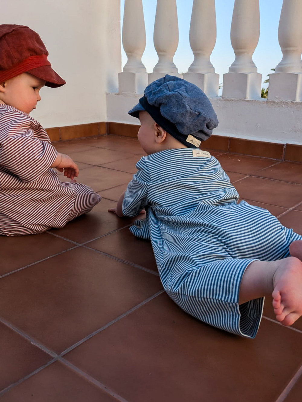 Mini overall muslin made from 100% organic cotton - cinnamon