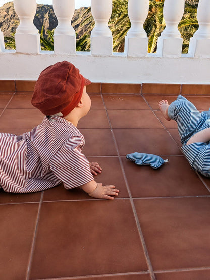Mini overall muslin made from 100% organic cotton - cinnamon