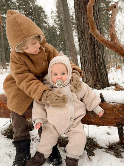 Winter Wollwalk Overall - Kuschelanzug mit Bio-Teddyfutter