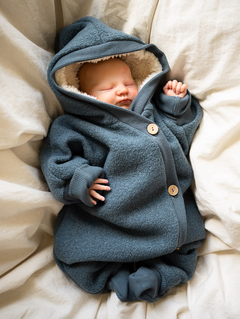Winter Wollwalk Overall - Kuschelanzug mit Bio-Teddyfutter