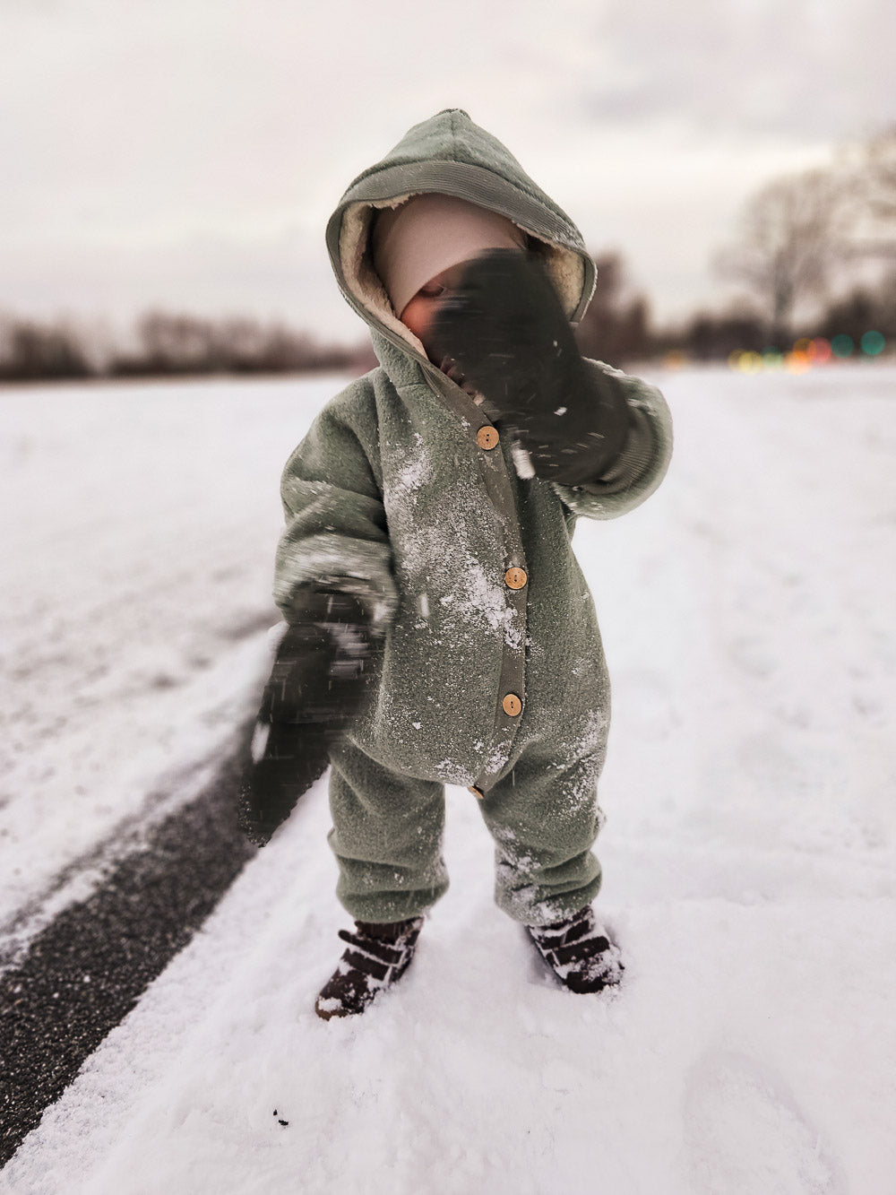 Winter Wollwalk Overall - Kuschelanzug mit Bio-Teddyfutter
