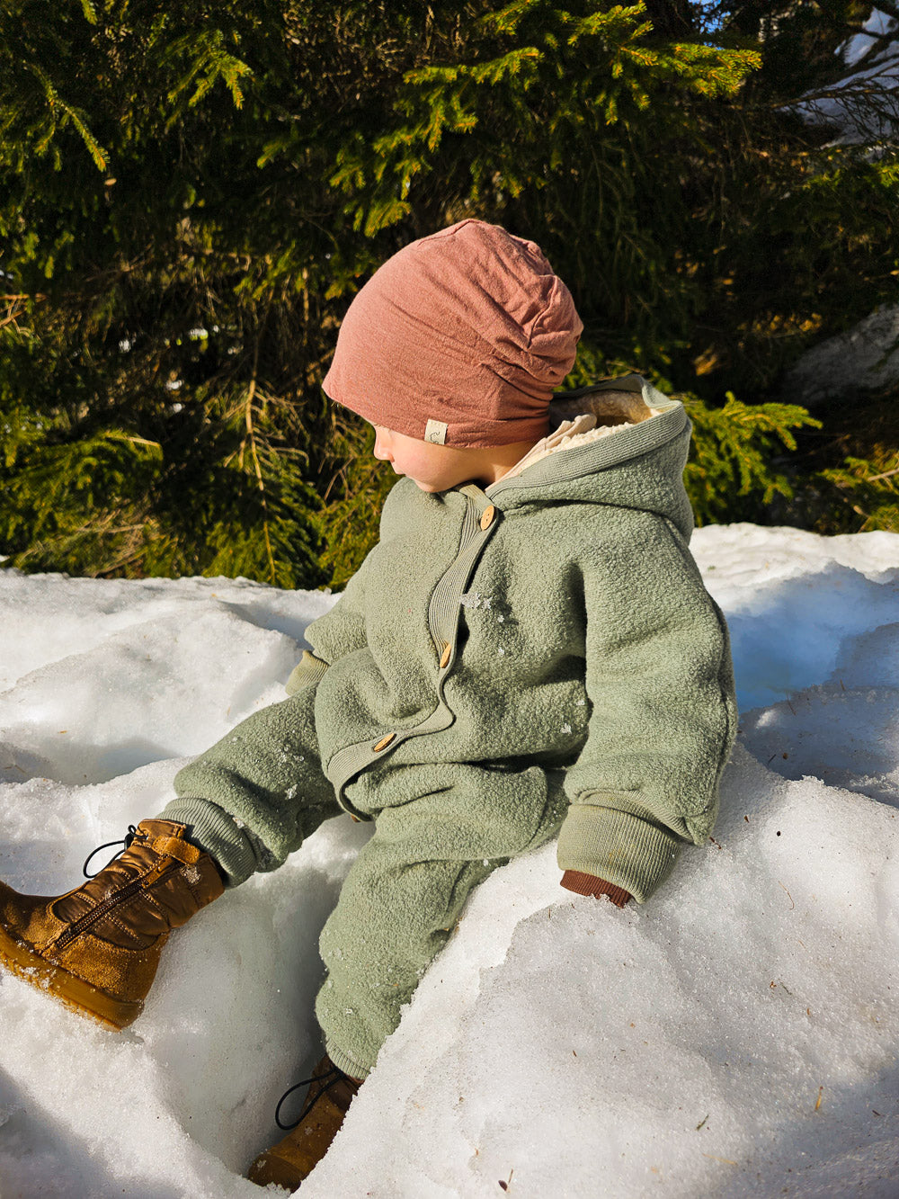 Winter Wollwalk Overall - Kuschelanzug mit Bio-Teddyfutter