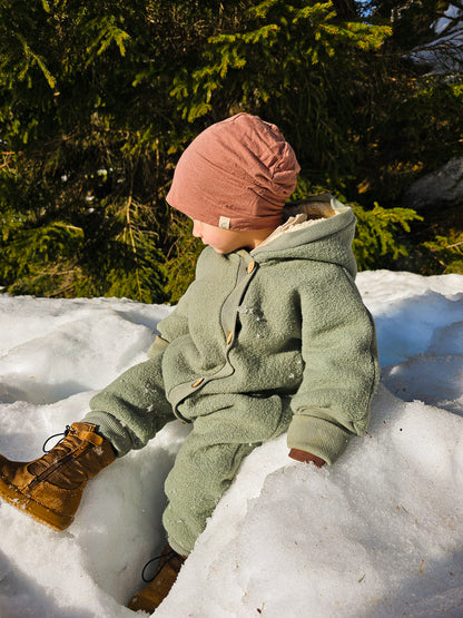 Winter Wollwalk Overall - Kuschelanzug mit Bio-Teddyfutter