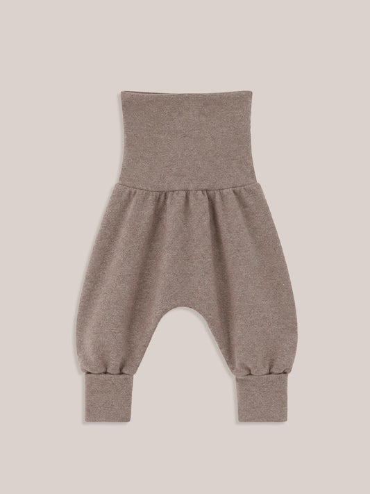petit cochon Babyknicker aus weichem, braun meliertem Feinstrick-Jersey mit hohem Bündchen