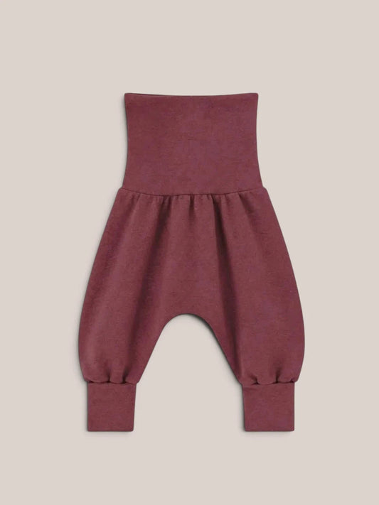 petit cochon Babyknicker aus weichem, meliertem Feinstrick-Jersey in Dunkelrot mit hohem Bündchen