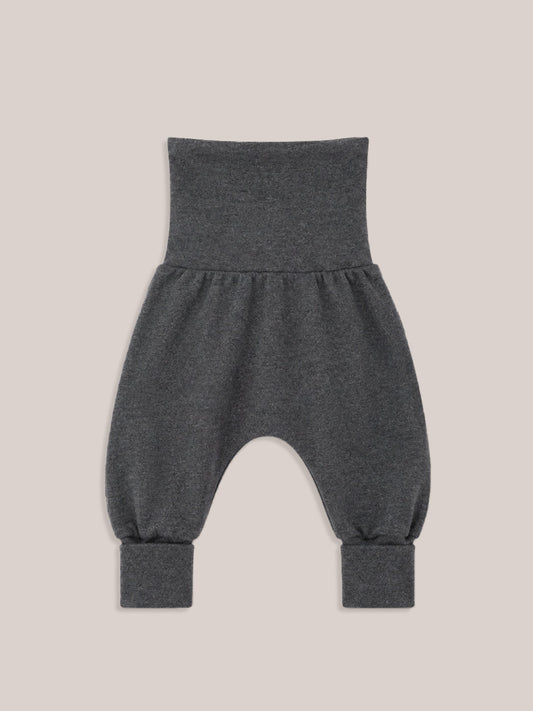 petit cochon Babyknicker aus weichem, dunkelgrau meliertem Feinstrick-Jersey mit hohem Bündchen