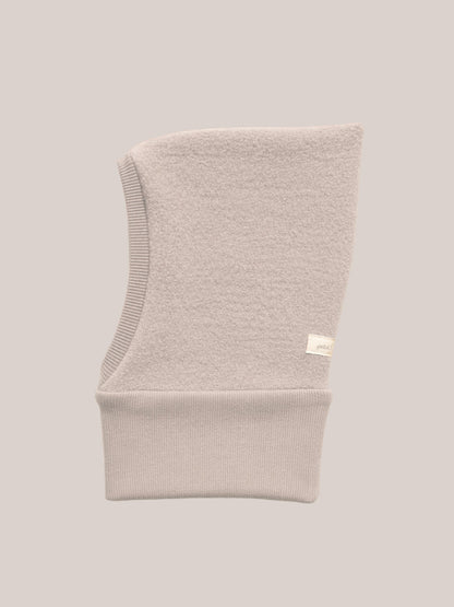 Beige petit cochon Schlupfmütze aus Wollwalk mit weichem Bio-Jersey-Futter für Kinder