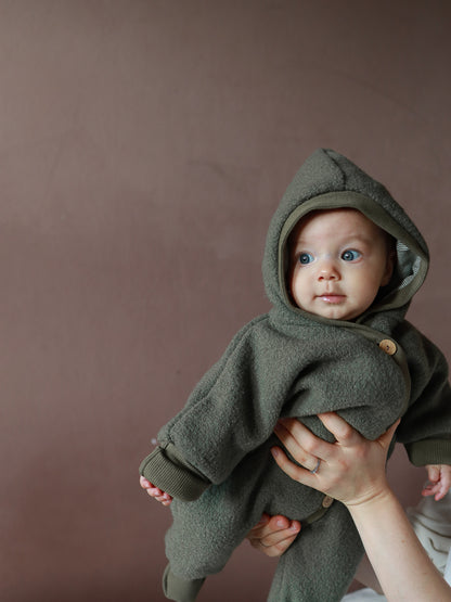 Boiled Wool Overall – Snuggle suit with jersey lining