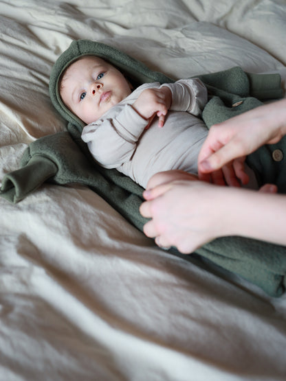 Boiled Wool Overall – Snuggle suit with jersey lining