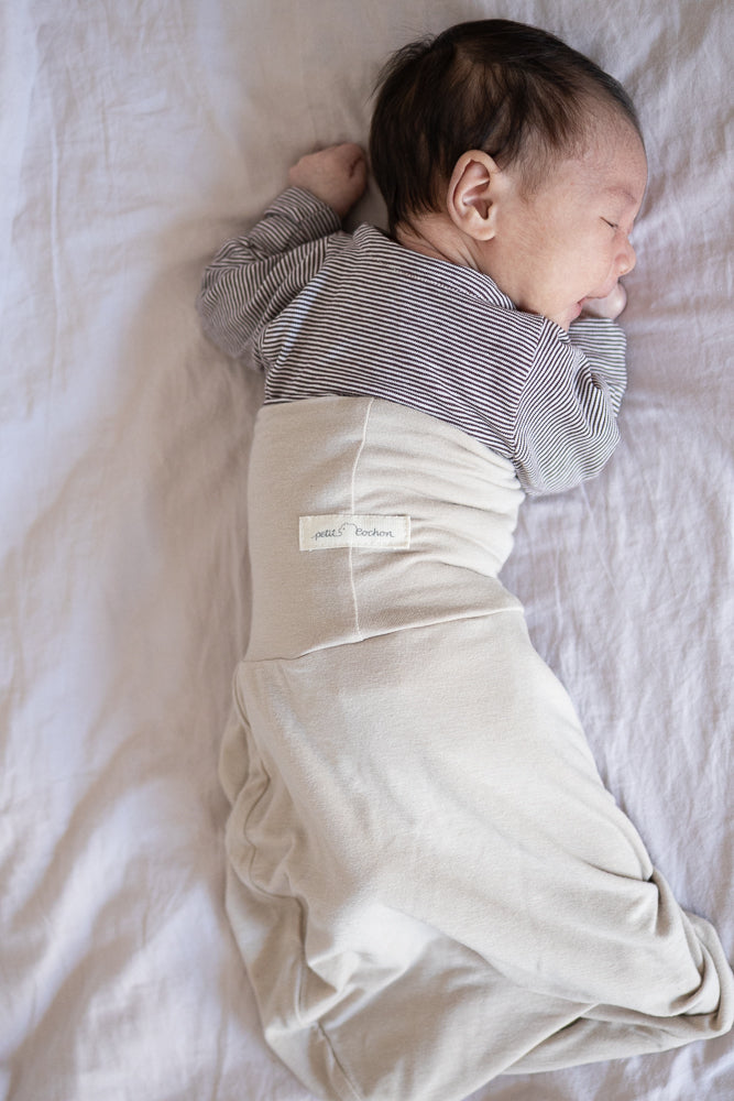 Baby Romper and Sleeping Bag, Cashmere Mix, Sand