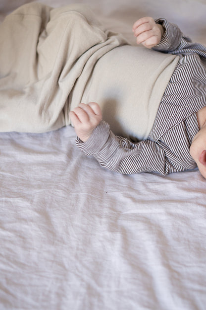 Baby Romper and Sleeping Bag, Cashmere Mix, Sand