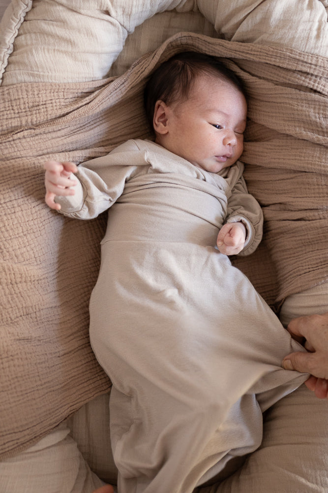 Baby Romper and Sleeping Bag, Cashmere Mix, Sand