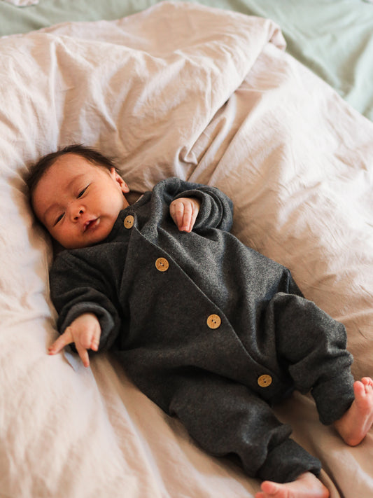 Mini Jumpsuit Fine Knit - Soot Mottled