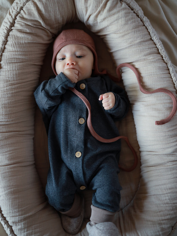 Mini tutina in maglia fine - Grigio antracite mélange