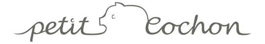 Logo von petit cochon in dunkelgrau - steht für Kinderkleidung, die nachhaltig ist und in Berlin produziert
