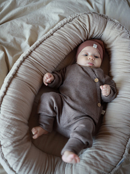 Baby Wrap Shirt Fine Knit - Soot Mottled
