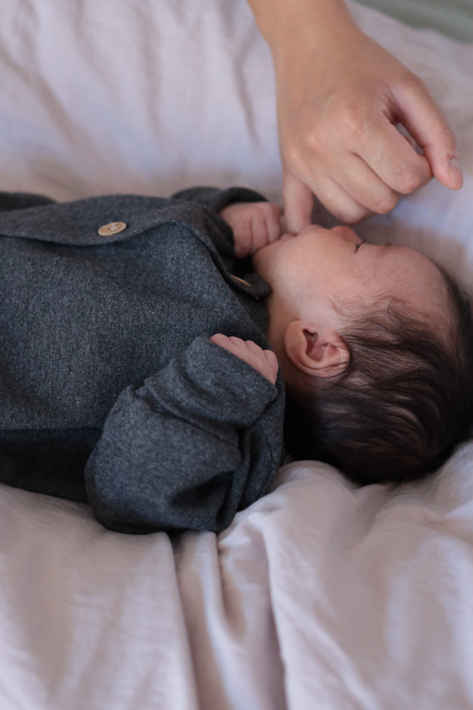 Mini tutina in maglia fine - Grigio antracite mélange