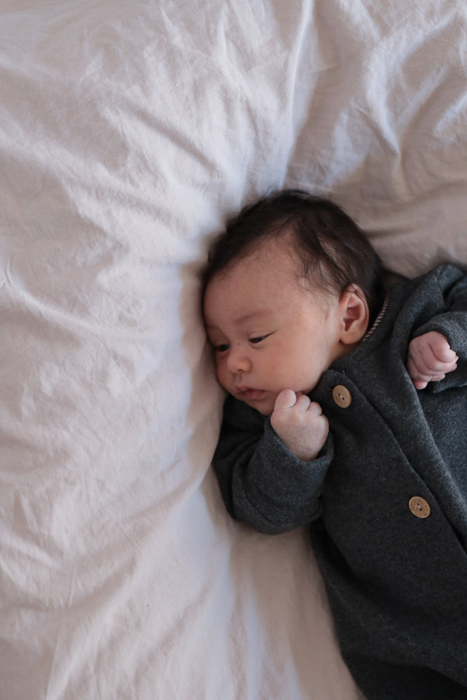 Mini tutina in maglia fine - Grigio antracite mélange