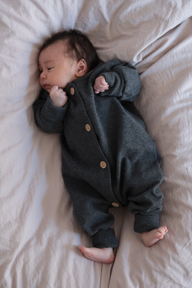 Mini tutina in maglia fine - Grigio antracite mélange