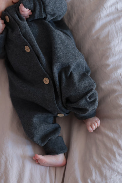 Mini tutina in maglia fine - Grigio antracite mélange