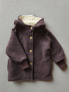 Wichteljacke Wollwalk mit Teddyfutter Malve Gr 4/5Y