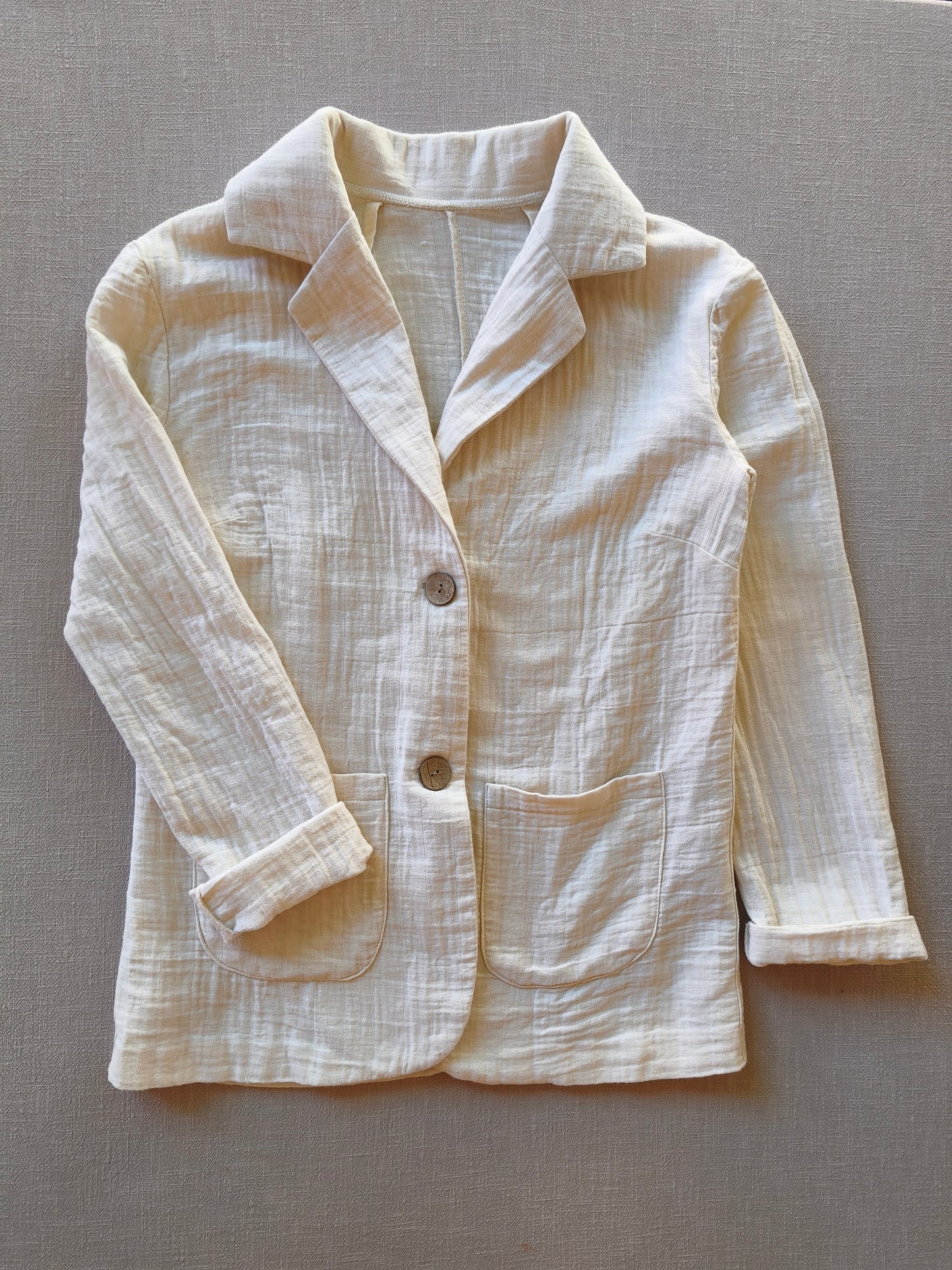 Frauen Blazer Musselin Natur Gr M
