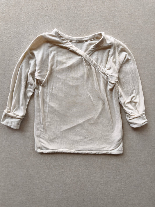 Wickelshirt Kaschmir Mix Natur Gr 2Y / Fadenzieher