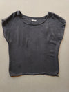 Frauen Crepe Shirt Ruß Gr S / kleiner Fleck