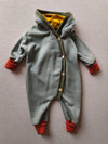 Upcycled organic sweat cuddly suit cheeky rascal, size 6M