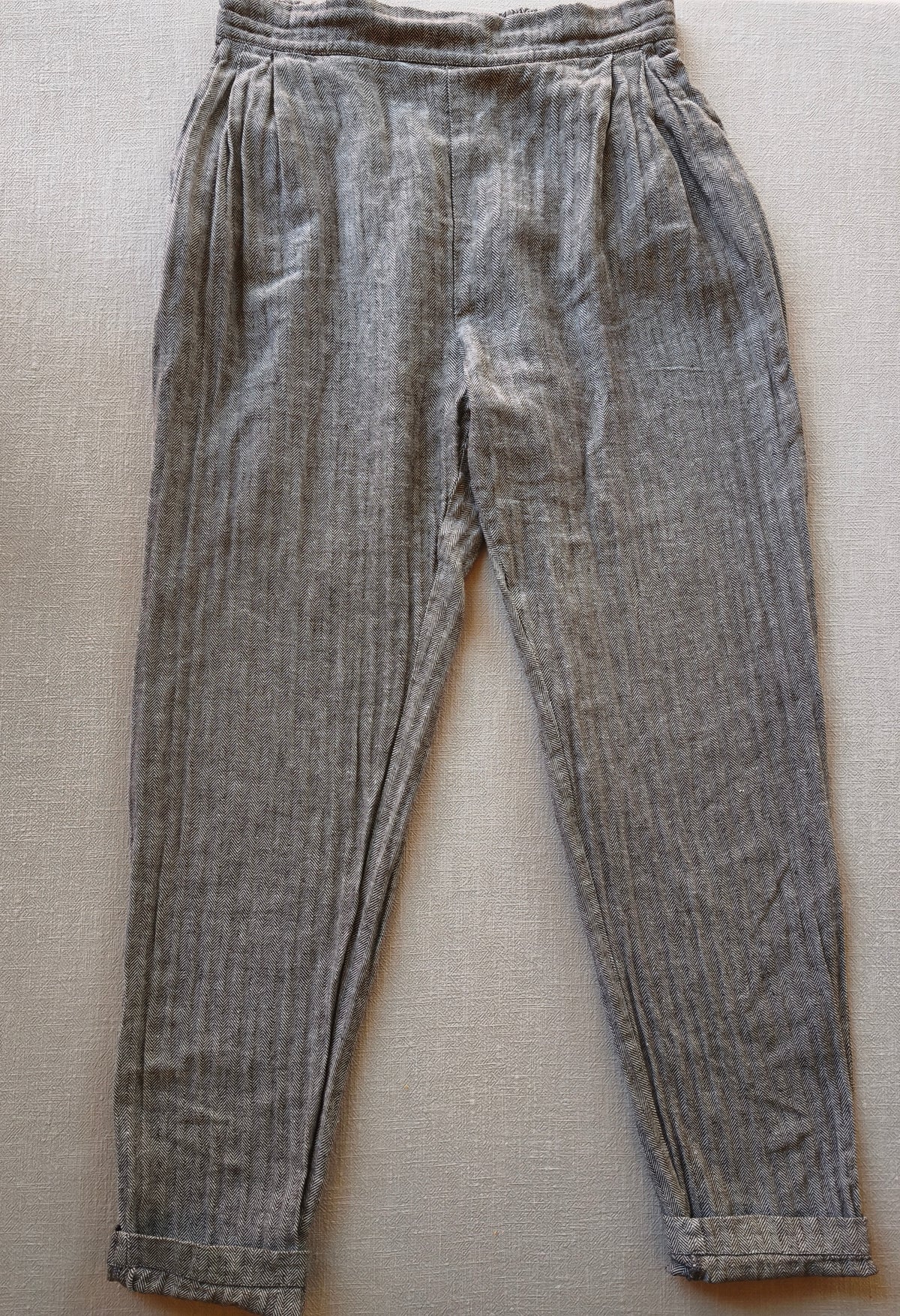 Bundfaltenhose Fischgrat Frauen Gr S