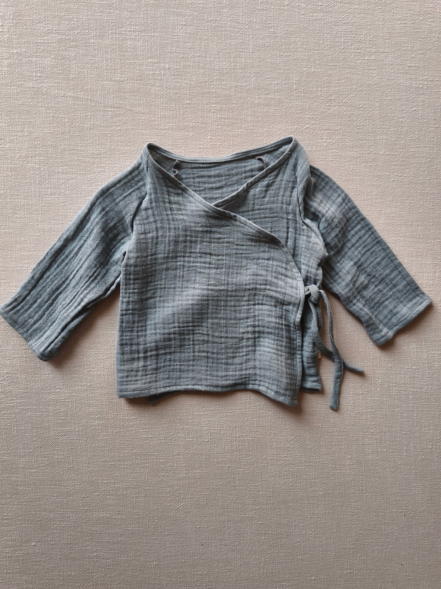 Muslin wrap top sky blue, size 1Y