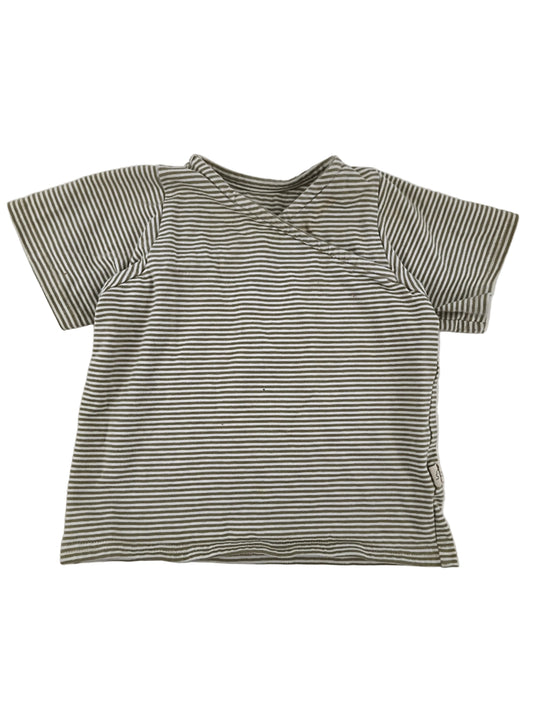 Kurzes Wickelshirt Baumwolle Salbei Gr 6M-1Y
