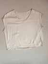 Damen Bluse Ärmellos Viskose Sand Gr. M/L